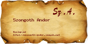 Szongoth Andor névjegykártya